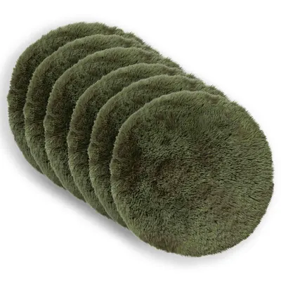 vidaXL Husă pentru pernă 6 pcs HEERLEN Verde Ø 60 cm Fleece PV