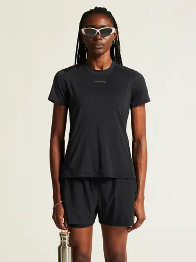 Tricou alergare Craft ADV Essence SS Tee 2 - negru | poliester reciclat