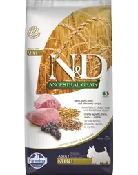N&D Low Grain mini Hrana uscata caini talie mica, cu miel si afine 7 kg
