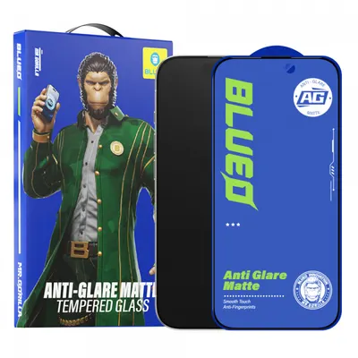 Folie de protectie Ecran Blueo Anti-Glare pentru Apple iPhone 14 Plus / 13 Pro Max, Sticla Securizata, Full Glue, Neagra