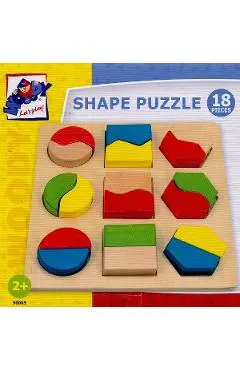 Puzzle 3D din lemn: Forme si culori