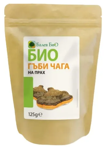 Pudră organică de ciuperci chaga, 125 g, Balev Bio