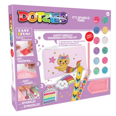 Set creativ 5 in 1, Pisica-Sirena, pictura cu diamante