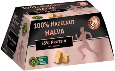 Halva cu alune și proteine, fără zahăr adăugat, 150 g, Love Nutty