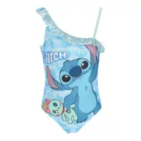 Costum de baie pentru fete, albastru, Stitch, Disney