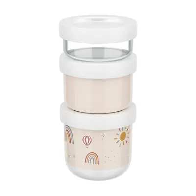 Cutii de gustări pentru copii bej 3 buc. din plastic Sunshine & Rainbow – Mepal