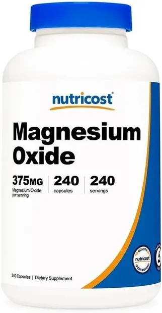 Magnesium Oxide, 375 mg, 240 capsule, Nutricost