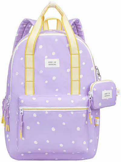 Ghiozdan școlar Mayfair Daisy Lilac - Cu o poșetă