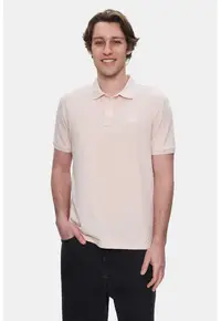 Tricou polo cu logo discret Lakes - Roz pal