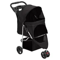 Gossi carucior pliabil pentru caini negru 80x46x98 cm tesatura oxford