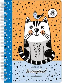 Caiet spiralat Drasca Be Inspired - Buddy, A5, 80 coli