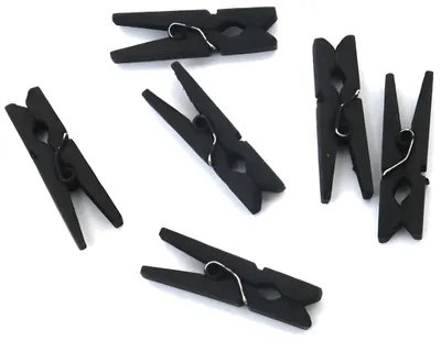 Cleme din lemn Em Art - negre, 4 x 30 mm, 20 bucăți