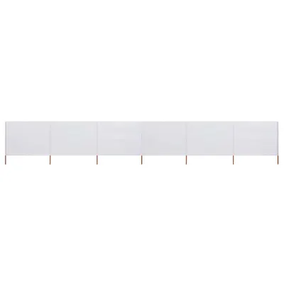 Gossi paravan anti-vant cu 6 panouri alb nisipiu 800x120 cm textil