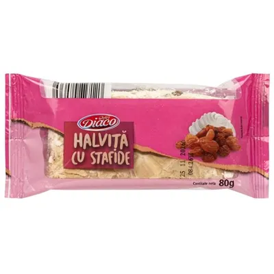 Diaco Halviță cu Stafide 80g – Desert Tradițional din Susan și Fructe Uscate Engros