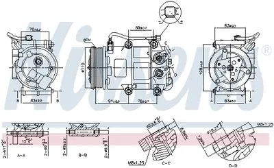 Compresor climatizare aer conditionat potrivit FORD B-MAX, ECOSPORT, FIESTA VI, FOCUS III 1.25-1.6D 06.08