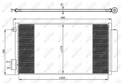 Radiator AC condensator cu uscator potrivit FIAT 500L, TIPO 0.9-1.6D 09.12