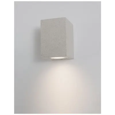 Aplica FUENTO Alb Concrete Sticla Diffuser LED GU10 1x7 Wat IP65 100-240 Volt Fara bec Deschis jos