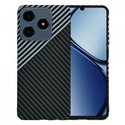 Husa pentru Realme C63 / C61, Techsuit, Carbonite FiberShell, Neagra Gri