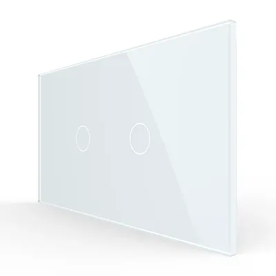 Intrerupator Simplu + Simplu cu Touch LIVOLO cu Rama Din Sticla, Standard Italian, 4M