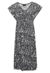Rochie lunga cu decolteu in V si maneci scurte -