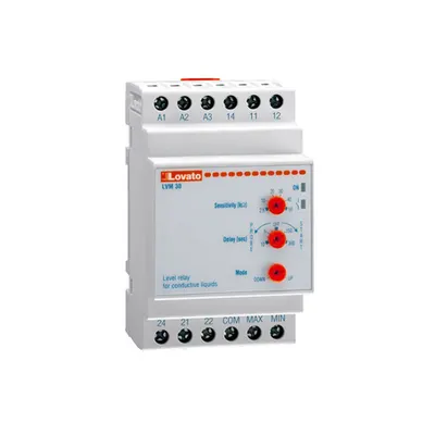 Releu monitorizare nivel, MODULAR VERSION, DUAL-tensiune. EMPTYING OR FILLING FUNCTION. resetare automata, 110…127VAC/280…415VAC