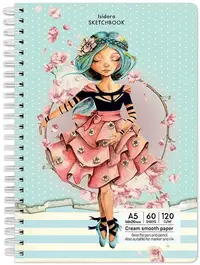 Caiet de schițe Drasca Having a lovely Time - Isadora, A5, 60 coli de hârtie