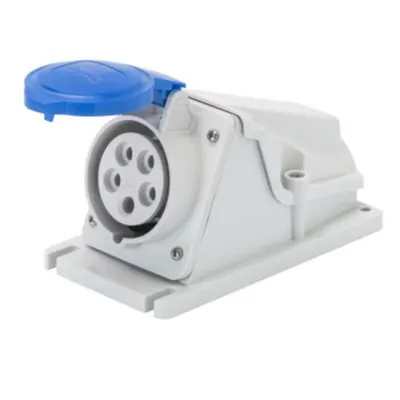 Priza industriala aparenta 90° - IP44 - 2P+E 32A 200-250V 50/60HZ - BLUE - 6H - Strangere cu surub
