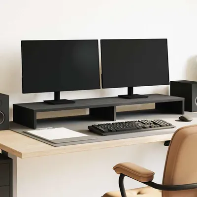 vidaXL Suport monitor stejar negru 100x27x10 cm lemn prelucrat
