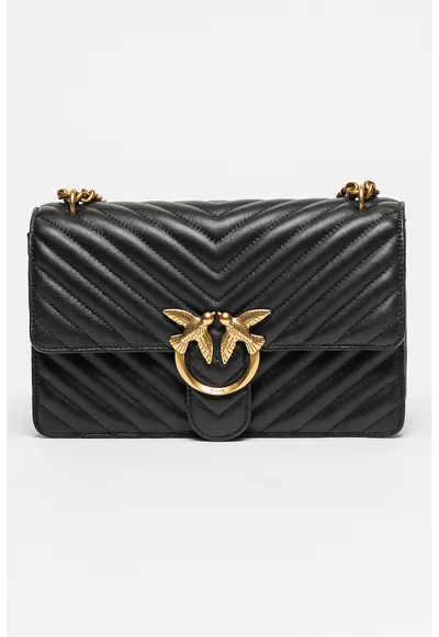 Geanta crossbody de piele Love One Classic - Negru