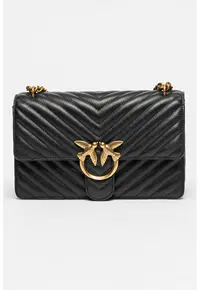 Geanta crossbody de piele Love One Classic - Negru