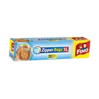 Pungi Alimentare Fino cu Inchidere Etansa Zipper, 1 l, 23.5 cm x 18.5 cm, 20 Bucati
