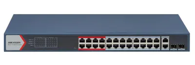 Switch 24 porturi Hikvision DS-3E1326P-EI(B), L2, Smart Managed, 24 × 10/100 Mbps PoE RJ45 ports si 2 × gigabit combos, Putere P