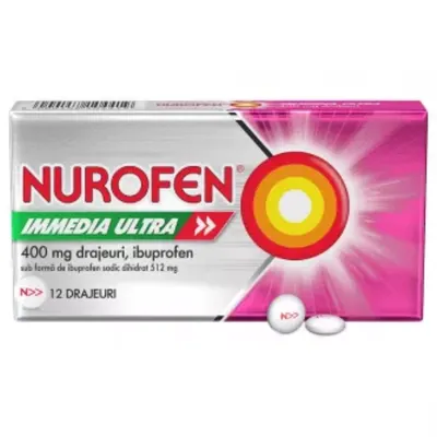 Nurofen Immedia Ultra 400 mg, Reckitt Benckiser | 12 drajeuri