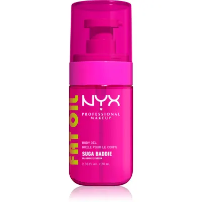 NYX Professional Makeup Fat Oil Body Ulei de corp hranitor ofera hidratare si stralucire cu parfum Suga Baddie 70 ml
