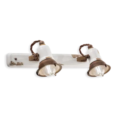 Aplica 2 Luce Retro Loft Finish Vib - Vintage Bianco C1676