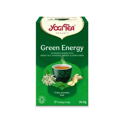 Ceai energie verde, bio, 17 pliculete, 30,6g, YogiTea
