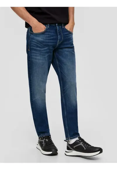 Blugi barbati - Shawn - cu talie medie - croiala Regular fit - Tapered Leg - by s.Oliver - Albastru inchis - Albastru inchis