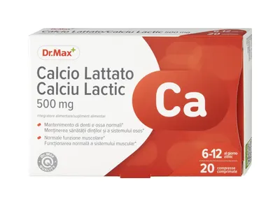 Dr. Max Calciu lactic, 20 comprimate