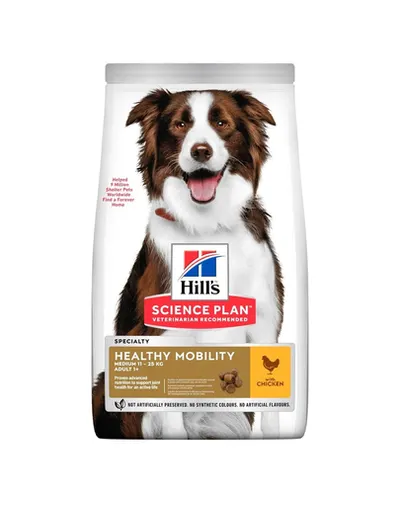 HILL'S Science Plan Canine Adult Healthy Mobility Medium Chicken 14 kg hrana pentru caini de talie mijlocie, cu pui, pentru sustinerea articulatiilor