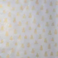 Hârtie pentru ambalat cadouri, culoarea argintiu, brăduți aurii, 200x70 cm