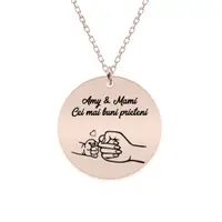 Nala - Colier personalizat pentru mama cu banut din argint 925 placat cu aur roz