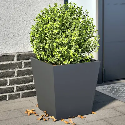 Gossi jardiniere de gradina, 2 buc., antracit, 40x40x40 cm, otel