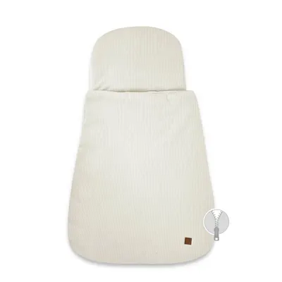 Sac de dormit MimiNu Soft Beige multifunctional, pentru patut, landou sau cosulet, din bumbac interlock