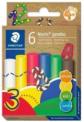 Plastilină Staedtler Noris Jumbo - 6 piese, culori standard