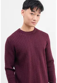 Pulover uni tricotat - Violet tyrian