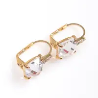 Cercei placati cu aur cu piatra zirconica
