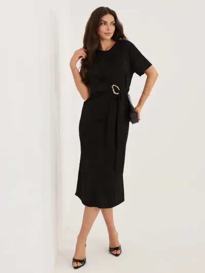 Rochie midi neagra cu detaliu me...