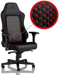 Scaun gaming noblechairs Hero - piele naturala, negru/rosu