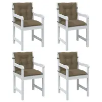 vidaXL Perne scaun cu spătar mic 4 buc. melanj taupe 100x50x7cm textil