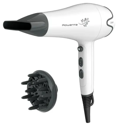 Uscător de păr Rowenta - Pure Collection, CV5708F0, 2200 W, 3 trepte, negru/alb